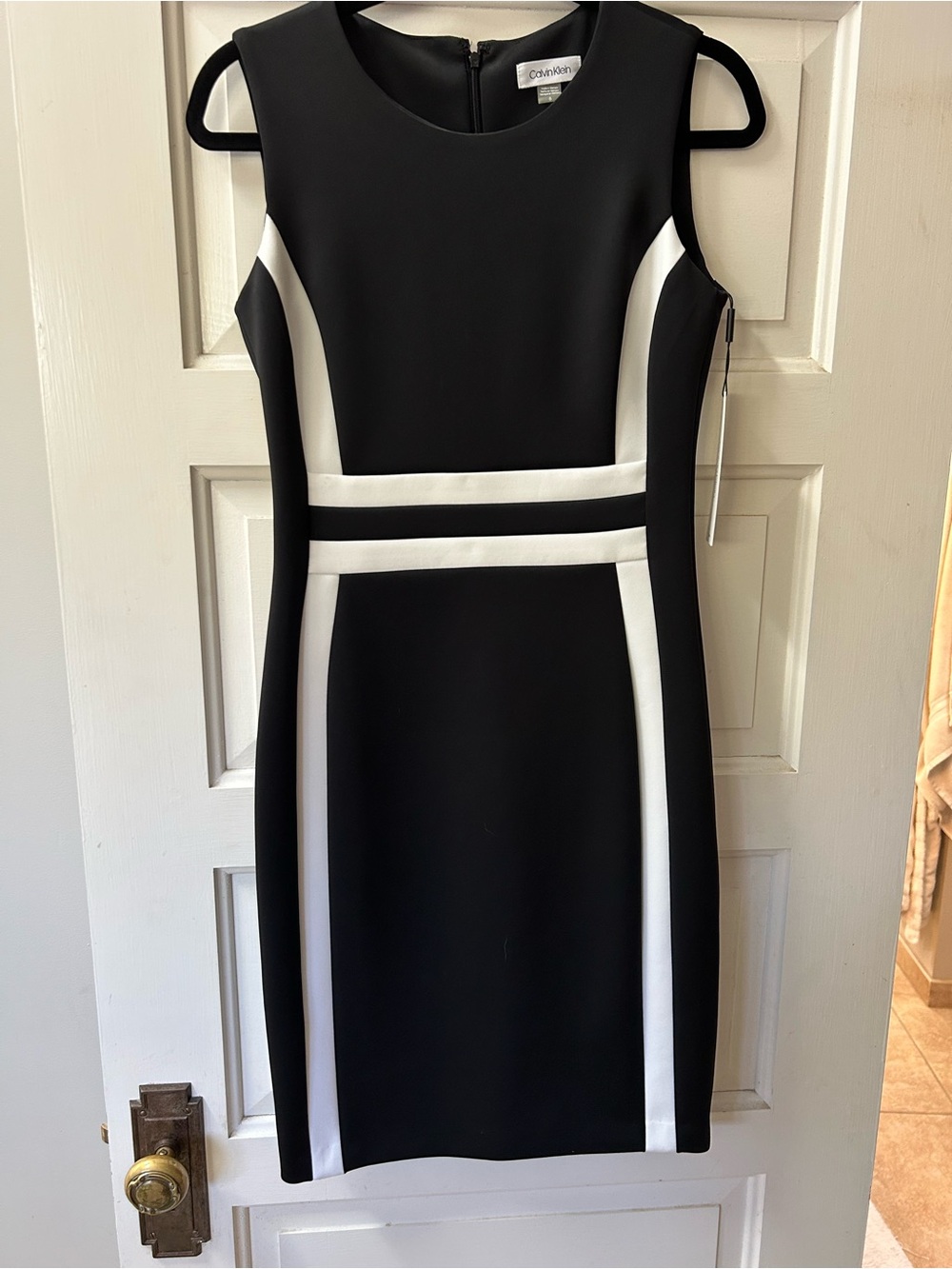 Calvin Klein Black Dress with White Trim - Picture 6 of 7